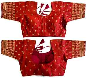 Blusa moderna VRINDA de seda Strach Top formal de verano con patrón abierto frontal y hermoso nudo listo para usar - Product Image 1