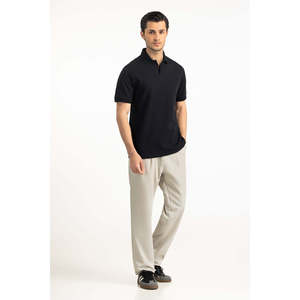 Polo de Punto Sólido de Corte Regular para Hombre, Manga Corta con Spandex, Cuello Bordado, Ropa de Golf Cómoda e Informal - Product Image 4