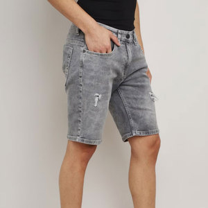 Wholesale Cheap Price Quick Dry Breathable <b>Men's</b> 100% Cotton High Street Style <b>Drawstring</b> Closure Casual <b>Jeans</b> Shorts Fine - Product Image 4