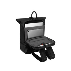 Sac à dos pour ordinateur portable unisexe en similicuir bleu marine élégant étanche et compatible Macbook 16 pouces - Product Image 6