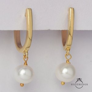 ต่างหูห่วงประดับมุกเงินแท้ 925 ดีไซน์หรูหรา ประเภทสินค้ามุก - Product Image 1
