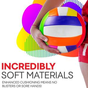 วอลเลย์บอลหนังพีวีซีเนื้อนิ่มสำหรับการฝึกอบรมทางการพิมพ์โลโก้ตามสั่งสำหรับการฝึกอบรมในร่มและกลางแจ้ง - Product Image 5
