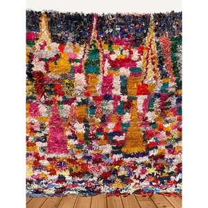 Tapis Boucherouite marocain authentique fait main, style bohème chic, coloré, vintage, artisanat Atlas, décoration. - Product Image 1