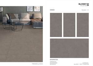 Azulejo de suelo de lujo moderno de alta calidad 600x1200mm para habitación de Hotel brillante para azulejos de porcelana de sala de estar - Product Image 3