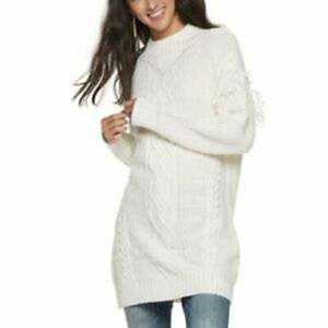 Maglione Tunica da Donna American Rag, Bianco, Taglia Piccola, Casual, Lavorato a Maglia, Invernale/Autunnale, Alta Qualità, Traspirante, con Bottoni - Product Image 1