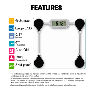 เครื่องชั่งน้ำหนักอิเล็กทรอนิกส์ Venus แบบไม่ลื่นแพลตฟอร์ม180กก. จอแสดงผล LCD ความแม่นยำ100ก. รับประกัน1ปี - Product Image 2
