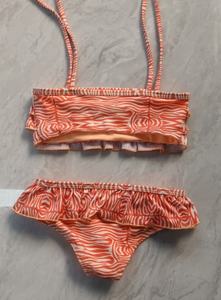 Conjunto de Bikini personalizable con logo y cinturón de malla con cordón bordado disponible letra Paisley 2 uds lavado liso teñido - Product Image 3