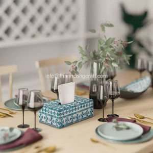 กล่องกระดาษทิชชูทรงสี่เหลี่ยมผืนผ้าทำมืออุปกรณ์เสริมสำหรับบ้านจากเวียดนาม - Product Image 6