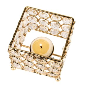 Bougeoir en cristal clair fantaisie de petite forme et votif pour la pièce maîtresse et la décoration de table de mariage du fabricant indien - Product Image 5