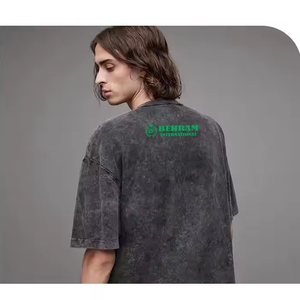 T-shirt décontracté pour homme Behram International à épaules tombantes, délavé à l'acide, séchage rapide, écologique, 230g, 100% coton, vente en gros à prix abordable - Product Image 3
