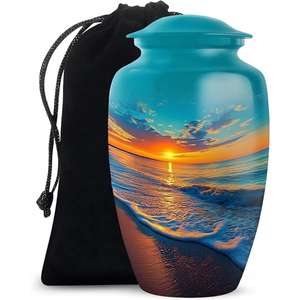 Top Qualité Meilleure Vente Urnes Crémation Cendres Humaines pour Adulte Grandes Urnes En Métal De Crémation Haute En Aluminium avec Design Peint - Product Image 1