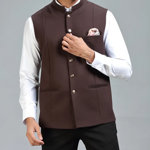 Gilet en toile de couleur unie du fabricant professionnel pour hommes vêtements d'extérieur pour les mariages Offre Spéciale à bas prix - Product Image 5