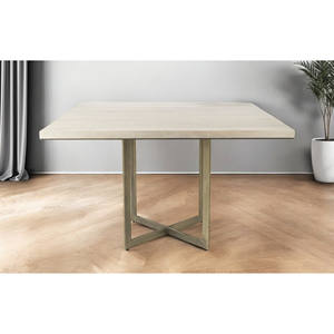 Tavolo da Pranzo Moderno HMS in Legno e Oro, Set Convertibile per Casa, Arredamento da Pranzo in Marmo Assemblato - Product Image 1
