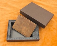 Coffret cadeau en cuir pliable marron personnalisé et panier-cadeau, personnalisation artisanale, ensemble cadeau promotionnel pour le bureau pour le Nouvel An