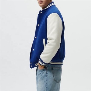 Blouson bombardier personnalisé de qualité pour hommes manches en cuir broderie en chenille vestes d'université Letterman pour baseball pour hommes - Product Image 6