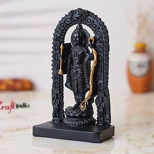 Ram Ji Murti avec Ayodhya Mandir modèle Shri Ram Ji idole pour la maison Temple bureau bureau voiture tableau de bord chambre décor cadeau spirituel - Product Image 1