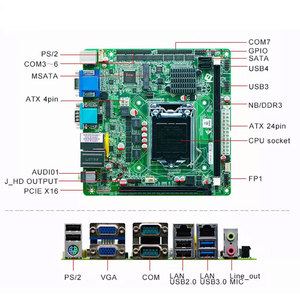 Partícipe delgada ITX LVDS Mini ITX 170*170CM <span class=keywords><strong>DDR3</strong></span> ITX-M103_I516L I5 3317U placa base del ordenador VGA con 6 COM DC 12V - Product Image 5