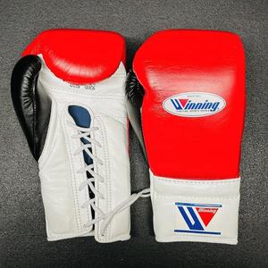 Guantes de Boxeo Profesionales Personalizados Ganadores, Cuero Genuino Transpirable con Protección UV, Cierre de Cordones, Color Blanco, Colores Personalizados - Product Image 2