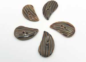 Conjunto de botones de camisa de cuerno de búfalo tallado marrón negro teñido a mano Botones de cuerno reales para Blazers Trajes Abrigos Jeans Tipo de botón - Product Image 4