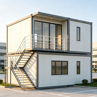 Maison préfabriquée modulaire à deux étages, à construction rapide, imperméable, en acier galvanisé, pour l'extérieur, type conteneur, pour habitation ou école