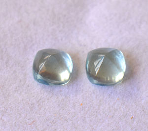 Cabochon de pain de sucre d'aigue-marine naturelle 9 MM Cabochon à dos plat pierre précieuse en vrac 7.15 Cts pierre précieuse en vrac pour la fabrication de bijoux - Product Image 2