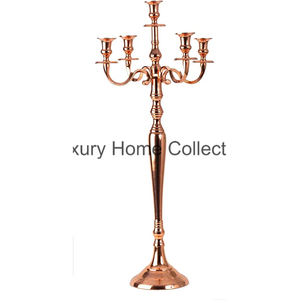 Villa & Wedding <b>Tabletop</b> Centerpiece Candelabra Silver Color With <b>Mirror</b> Polish 5 Arms Candlestick Holder Custom Logo Available - Product Image 2