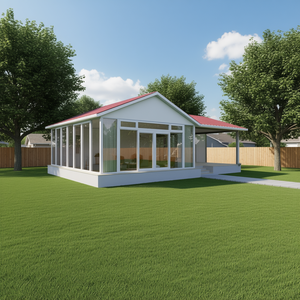 Casa Prefabricada Moderna de Una Planta con Techo Triangular, Color Blanco, Fácil Instalación, Diseño Residencial - Product Image 3