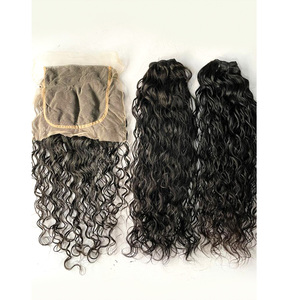 100% naturel Remy indien cheveux trame faisceaux HD dentelle fermeture frontaux vague naturelle unique donneur non traité - Product Image 2