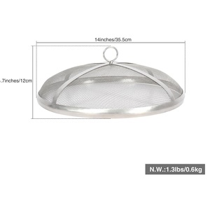 Brasero rond en acier inoxydable robuste avec support, écran anti-étincelles et pique à brasero – Design élégant, accessoire de jardin pour foyer extérieur domestique - Product Image 5