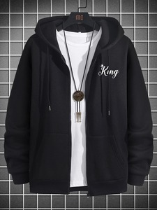 OEM Vente en gros Sweat à capuche brodé pour hommes Haute qualité 100% coton polaire hiver thermique chaud impression personnalisée pour l'automne - Product Image 3