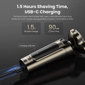 Rasoir électrique pour homme avec triple lame rotative pour les poils du corps, du nez et des cils, étanche IPX7, tête flottante - Product Image 4