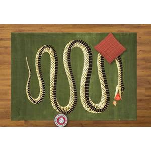 Tapis à motif serpent vert : Tapis d'appoint antidérapant, Tapis en chenille - Product Image 4