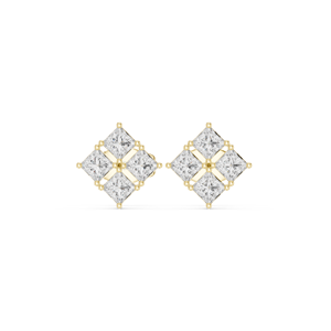 Boucles d'oreilles Moissanite 18K Halo Design avec CZ en argent - Product Image 5