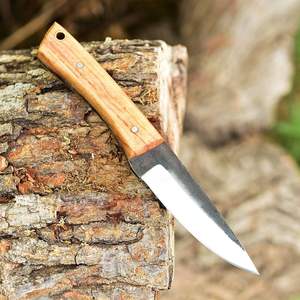 Nuevos cuchillos ZR ZRB14, cuchillo de caza Bushcraft de acero de alto carbono, mango de madera, Funda de cuero, maquinilla de afeitar, diseño equilibrado afilado OEM - Product Image 1