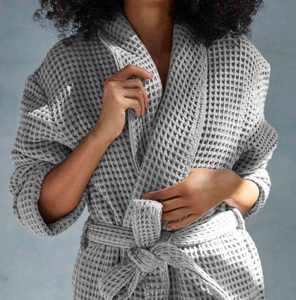 Peignoir de bain long en molleton de sherpa épais et chaud pour femme, vêtement de luxe teint - Product Image 6