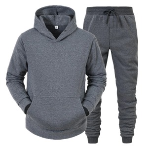 Pull de sport décontracté pour hommes et femmes Survêtement de jogging à capuche Vêtements de sport deux pièces-Pantalon de survêtement en molleton décontracté de grande taille Logo - Product Image 5