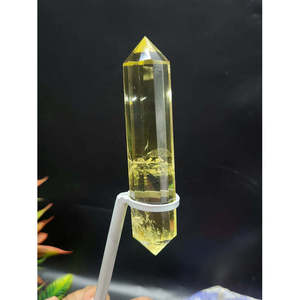 Citrine Vogel à double terminaison avec 12 faces, un symbole puissant d'abondance, de paix et de transformation - Product Image 4