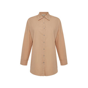 Chemise en popeline décontractée pour femmes avec dentelle brodée, tenue de bureau pour le printemps et l'automne - Product Image 1