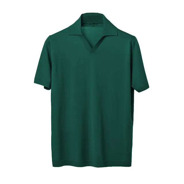 High Quality Italian Merino Wool Extrafine Shirt green colour for Men