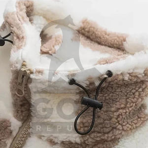 Vestes d'hiver en sherpa unisexe de haute qualité et confortables, vente en gros, respirantes, col montant, fermeture éclair sur le devant, personnalisables - Product Image 4