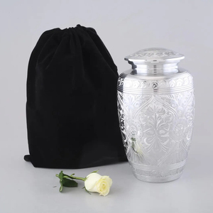 Urne funéraire en aluminium pour cendres humaines adultes, souvenir commémoratif, sépulture, récipient de rangement pour cendres avec couvercle sécurisé - Product Image 2