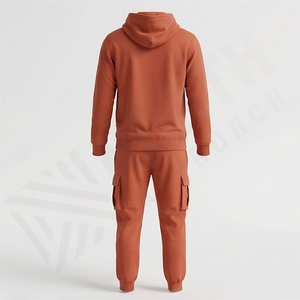 Survêtement d'hiver pour homme de qualité supérieure, sweat à capuche personnalisé, tissu 100% coton respirant, logo personnalisé, léger, taille élastique, pour la course à pied - Product Image 2