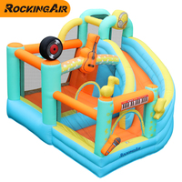 Château gonflable pour espace de divertissement à domicile, en tissu Oxford 420D 840D, avec plusieurs zones d'activités, en stock, vente en gros, commande en gros