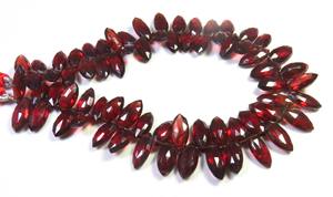 ลูกปัดพลอยโกเมน Mozambique 100% 11X5-13X6มม. ลูกปัดสีแดงโกเมนแอฟริกันเส้น9" - Product Image 4