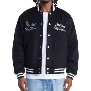เสื้อแจ็กเก็ตเบสบอลสำหรับผู้ชายเสื้อกีฬาทีมโรงเรียนลำลองทรงหลวมมีการตกแต่งปักลายสำหรับฤดูหนาว-ไฮสตรีท - Product Image 1