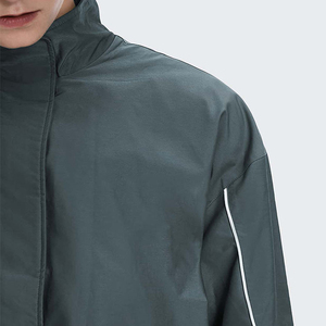 Ropa informal Chaqueta y pantalón con cremallera de alta calidad 100% Líneas reflectoras de nailon Chándal cortavientos de gran tamaño para hombres - Product Image 5