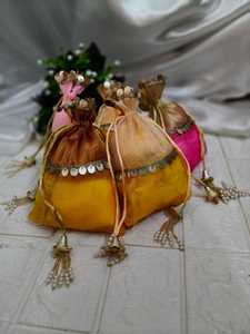 Bolsas Elegantes de Organza para Joyería, Bolsitas de Regalo, Bolsas de Tela para Regalos de Damas de Honor, Recuerdos de Boda, Detalles de Seemantham - Product Image 3