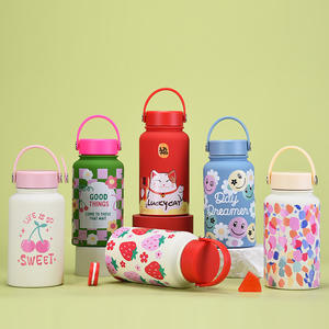 กระบอกน้ำเก็บความร้อน650มล. แบบปากกว้างพกพาได้ขวดน้ำสำหรับเด็กนักเรียนเล่นกีฬาสำหรับเด็กถ้วยน้ำพิมพ์ลายกลางแจ้ง - Product Image 2
