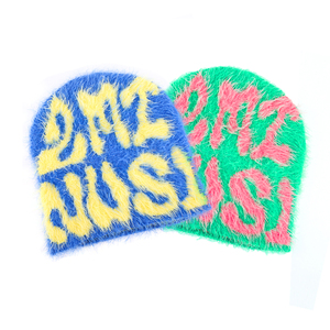 Gorro de invierno de punto personalizado al por mayor con logotipo completo gorro de calavera de invierno de Jacquard tejido - Product Image 6