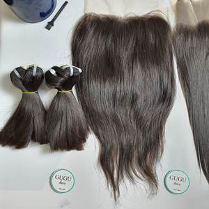 100% Natural Vietnamese Remy Virgin <b>Hair</b> Extensions Machine Double Weft <b>Hair</b> Customizable <b>Color</b> All <b>Colors</b> <b>for</b> Straight <b>Braiding</b> - Product Image 1